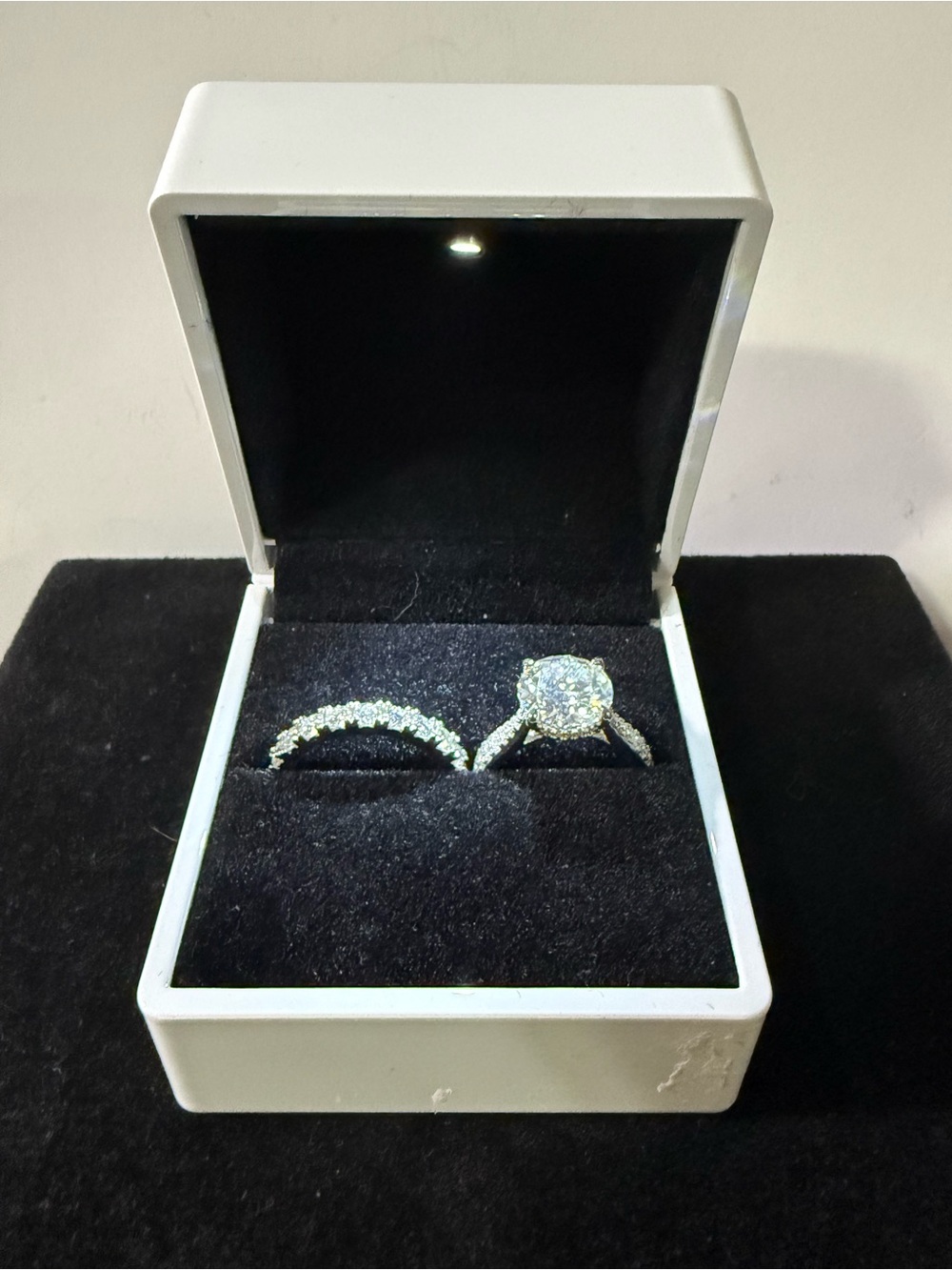 Sterling Silver Diamond Wedding Ring Set